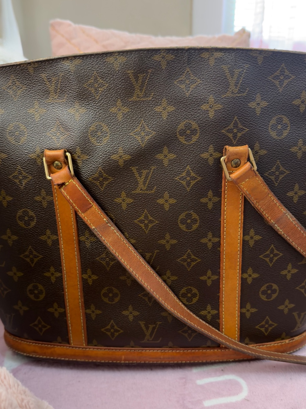 Vintage Louis Vuitton Monogram Canvas Tote with Tan Vachetta Trim